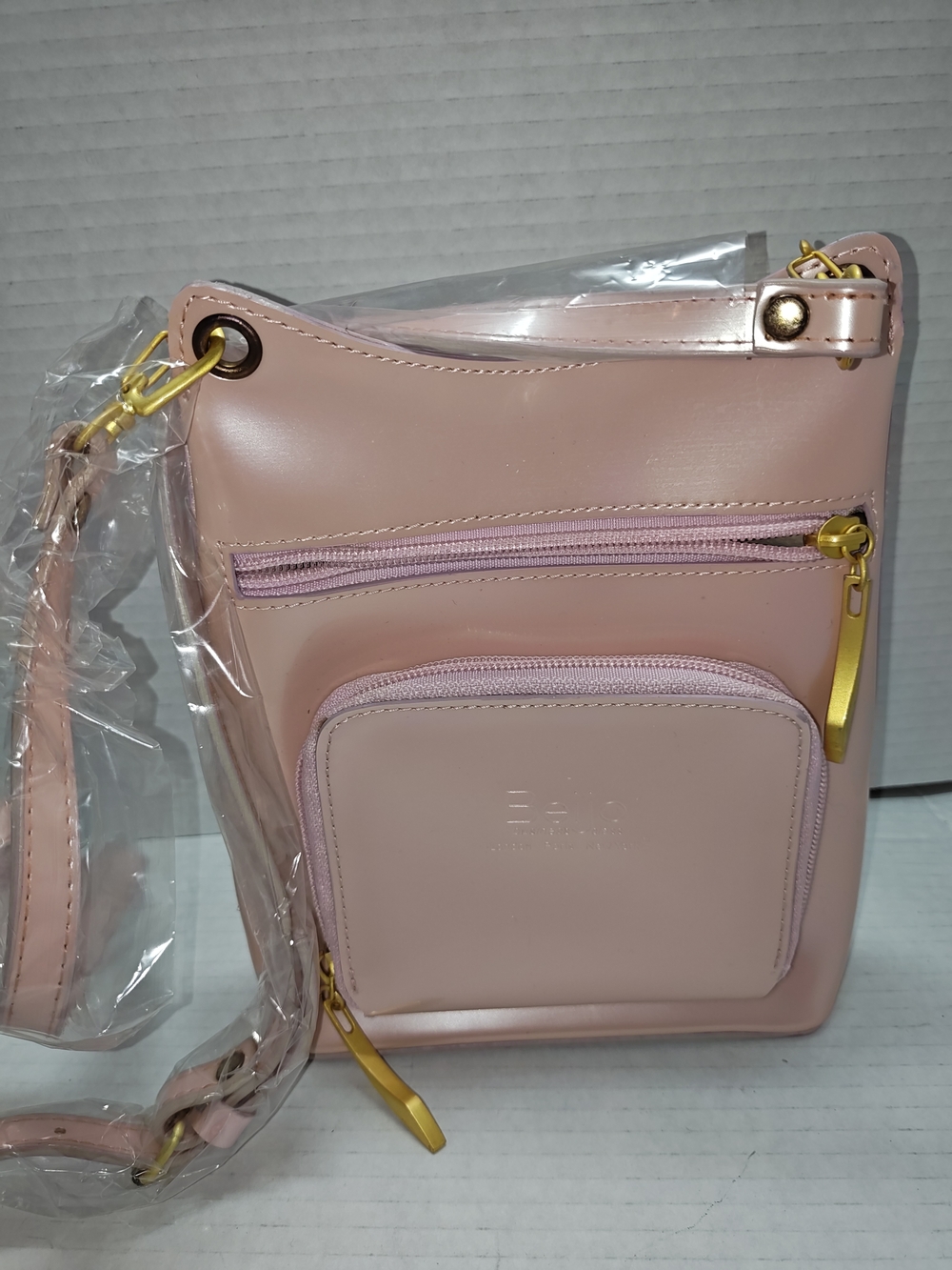 Blush Pink Bejio Women's Crossbody Bag with Front Pouch